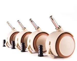 50mm Baby Bed Swivel Castors Wheel with Brake,Bolt/7x27mm/Single Castor Load 20kg,Furniture Replacement Swivel Stem Caster Wheels,for Trolley/Shelving/Shoe Rack/Coffee Table