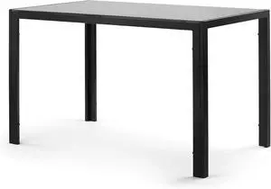 Metal Legs and Rectangular Tempered Glass Top, Modern Kitchen Breakfast Nook and Coffee Tea Table, 47.25" x 27.56" x 29.5"H