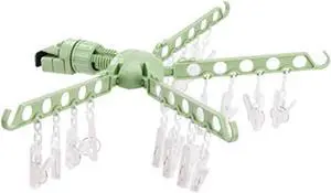 Sock Pegs Foldable Hangers for Clothes Underwear Towel 20 Holes 16pcs Clothespin Space Saving Cloth Hanging Rack Clip (Color : Black, Size : 1) (D 1)