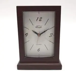 Mantel Clock Rectangular Solid Wood Clock Creative Office Solid Wood Clock Ornaments 11.3x6x15.7cm