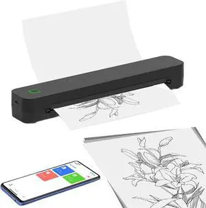 Saker Sakerplus Wireless Thermal Mobile Printer,Bluetooth Portable Printer for Travel,Support 8.5" x 11" US Letter and A4, for Home, Office and Car Use(Black)