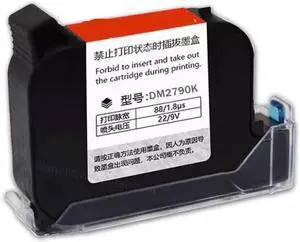 DM2790K 12.7mm Handheld Thermal Inkjet Printer with Fast Dry Eco Solvent Ink Cartridge Compatible with Unencrypted Handheld Printers(1 Black Ink)