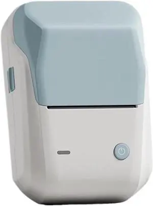 Mini Inkjet Printer, Portable Thermal Printer, Label Printer, Mini Bluetooth Sticker Printer, Supports Smartphones and Computers,for Text Barcode Batch Number(Blue)