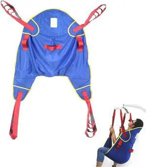 Patient Transfer Lift Sling Board Belt Toileting Sling Patient Lift Full Body Transfer Belt Patient Commode Sling Assist Belt for Shower Home Use (Blue)