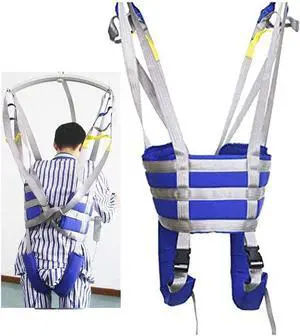 Toileting Sling Patient Lifter Lift Equipment Bariatric Handicap Lift Commode Sling Transfer Belt Full Body Sling (Blue)
