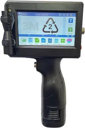 Handheld Inkjet Printer 12.7mm 18 Languages Bar Batch Code Date Number Logo Expiry Date Portable Jet Inkjet Printer(1 Black Ink)