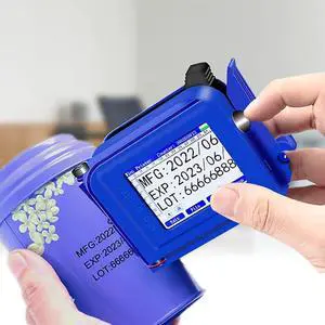 Handheld Inkjet Printer, Mini Label Printer for Date, Logo, Code & Number on Carton, Wood, Plastic, 600 DPI, 12.7mm/25.4mm Print Height, Portable Coding Machine(12.7mm)