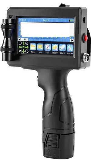 Portable 12.7mm Handheld Inkjet Printer QR BDE Batch Number Logo Expiry Date Label Printer 25 Languages Non-encrypted Wide Printing Material(2 Cartridges-25.4mm)