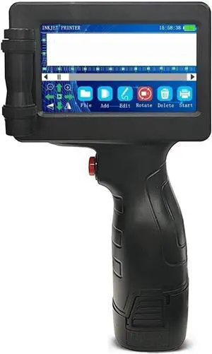 Handheld Inkjet Printer Date Number Expiry Logo QR Bar Batch Code Expiry Date 12.7mm Label Printer 28 Languages Wide Printing Material(with 1 HD Ink)