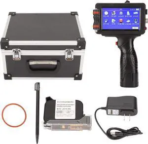 Inkjet Printer, Handheld Coding Machine with 4.3in LCD Touchscreen and Quick Drying Ink, Portable Date Label Printer