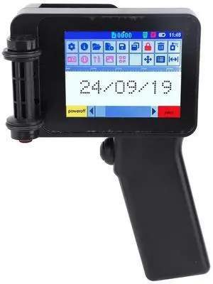 ASHATA Handheld Inkjet Printer, Portable Inkjet Printer Mini Inkjet Printer with HD LED 4.3in Touch Screen for QR Code Barcode Text Number Date Printing