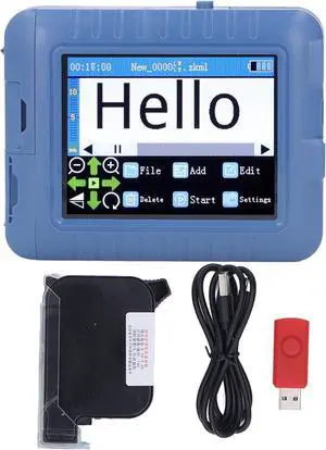 Mobile Inkjet Printer Handheld Printer Set 3.5in Color Screen Multi Language 12.7mm Printing Height Adjustable for Date Code Product Labeling Wood Clothing Paper Cardboard Boxes