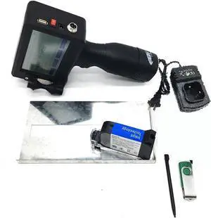 Handheld Inkjet Printer, 4.3 Inch Touch Screen Portable Inkjet Printer Qr Code/Label Printer Inkjet USB Handheld Inkjet Printer 12.7 Ink,for Date Barcode Batch Number Lo-1 Printer 1 Ink-1