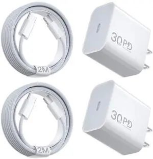 30W iPhone 17 Air Fast Charger USB C, [ MFi Certified] i Phone Charger Block with 6.6ft Woven USB C Cable, USBC Wall Chargers Fast Charging for iPhone 16e/16 Plus/16 Pro Max/15/iPad Pro