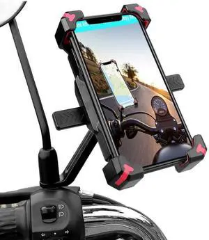 YIUJEFDA Motorcycle Phone Holder, 1s Lock and Release Phone Mount for Motorcycle Scooter Moped Rear View Mirror Phone Mount for 4.5-6.8 inch Cell Phone, Motorbike Rearview Mirror Phone Holder YIUJEFDA Motorcycle Phone Holder, 1s Lock and Release Phone Mount for Motorcycle Scooter Moped Rear View Mirror Phone Mount for 4.5-6.8 inch Cell Phone, Motorbike Rearview Mirror Phone Holder