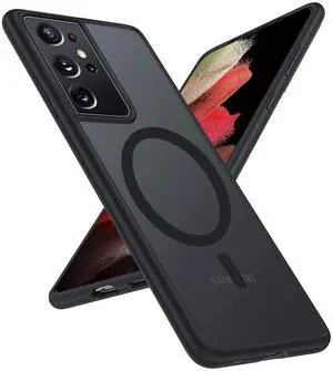 ANNGELAS for Samsung Galaxy S21 Ultra Mag Safe Case,Slim Shockproof Protective Cover with Magnetic,Frosted Hard Back Soft Silicone TPU Bumper Phone Case Compatible Galaxy S21 Ultra 6.8inch,Matte black ANNGELAS for Samsung Galaxy S21 Ultra Mag Safe Case,Slim Shockproof Protective Cover with Magnetic,Frosted Hard Back Soft Silicone TPU Bumper Phone Case Compatible Galaxy S21 Ultra 6.8inch,Matte black