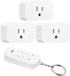 DEWENWILS Indoor Remote Control Outlet, Wireless Remote Outlets Switch, No Interference, 15A/1875W, 100FT RF Range, Compact Light Switch for Lamp, Christmas Decor, 3 Outlets FCC Listed