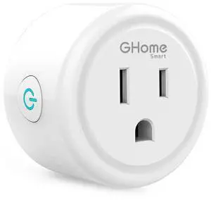 GHome Smart Mini Smart Plug Works with Alexa and Google Home, WiFi Smart Outlet Socket Remote Control Timer Function, Only 2.4GHz Network, No Hub Required, ETL FCC Listed, White