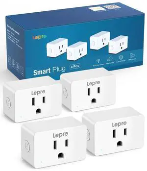 Lepro P1 Smart Plug Mini 15A, Smart WiFi Bluetooth Outlets Work with Alexa & Google Assistant, Voice/APP Control, Safety Lock, Schedule & Group Controller, 2.4G WiFi Only, ETL & FCC Certified, 4-Pack