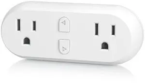 HBN Smart Plug 15A, WiFi&Bluetooth Outlet Extender Dual Socket Plugs Works with Alexa, Google Home Assistant, Remote Control with Timer Function, No Hub Required, ETL Certified, 2.4G WiFi Only