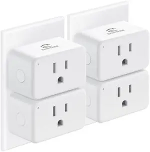 EIGHTREE Smart Plug 15A, Smart Plugs That Compatible with Alexa & Google Home & SmartThings, No Hub Required, Smart Outlet with Remote Control, Timer & Schedule, 2.4GHz WiFi Only, 4 Packs