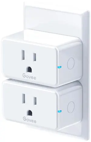 Govee Smart Plug 15A, WiFi Bluetooth Outlets 2 Pack Work with Alexa and Google Assistant, WiFi Plugs with Multiple Timers, Govee Home APP Group Control Remotely, No Hub Required, ETL&FCC Certified