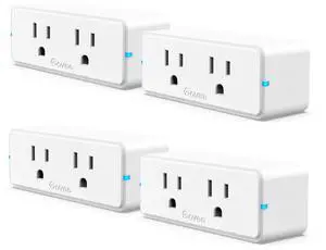 Govee Dual Smart Plug 4 Pack, 15A WiFi Bluetooth Outlet, Work with Alexa and Google Assistant, 2-in-1 Compact Design, Govee Home App Control Remotely with No Hub Required, Timer, FCC and ETL Certified