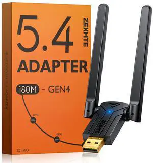 ZEXMTE 5.4 USB Bluetooth Adapter for PC, Plug & Play Bluetooth Transmitter & Reciver, EDR & BLE, High Gain Antenna, 590FT / 180M Long Range for PC Windows 11/10/8 ZEXMTE 5.4 USB Bluetooth Adapter for PC, Plug & Play Bluetooth Transmitter & Reciver, EDR & BLE, High Gain Antenna, 590FT / 180M Long Range for PC Windows 11/10/8