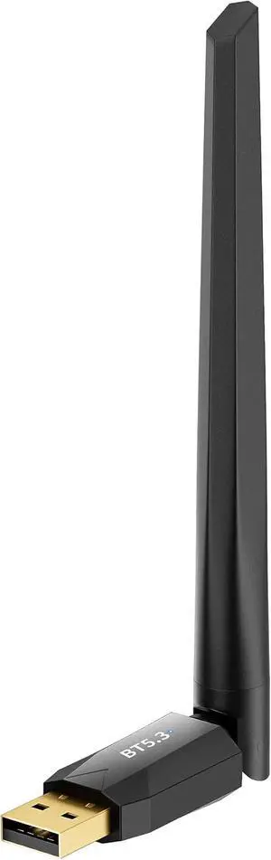 GAROGYI Ultra Long Range Bluetooth 5.3 Pro USB Adapter for PC Supports Windows 11/10/8.1/7, Plug and Play for Windows 11/10, 5.3+EDR for PC,Laptop,Keyboard,Mouse,Headsets,Speakers (Single Antenna)