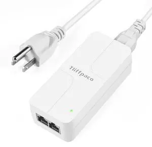Tliffpaco PoE+ Injector 2.5Gb, Converts Non-PoE to PoE, 100/1000/2500Mbps and 802.3at/af Compliant, Plug & Play, Up to 100m(328 ft), 52V 30W PoE Adapter for IP Camera/IP Phone/Access Control System