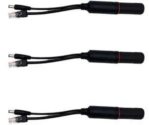 PoE 48V to 12V IEEE 802.3af PoE Splitter for IP Cameras, Media Players, Speakers, Outdoor Rainproof,3Pack