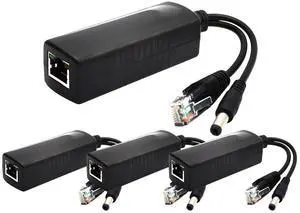 4-Pack 12V DC Output Active PoE Splitter Adapter, IEEE 802.3af, 10/100Mbps, for IP Camera AP Voip Phone and More, AV-PS12