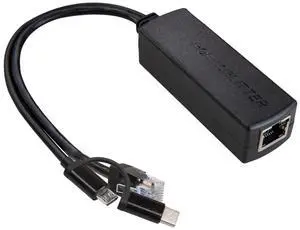Gigabit PoE Splitter 5V 3A, 2-in-1 PoE to USB C/Micro USB Adapter, IEEE 802.3af/at Compliant 10/100/1000Mbps for Raspberry Pi 3/4, Security IP Cameras and More Gigabit PoE Splitter 5V 3A, 2-in-1 PoE to USB C/Micro USB Adapter, IEEE 802.3af/at Compliant 10/100/1000Mbps for Raspberry Pi 3/4, Security IP Cameras and More