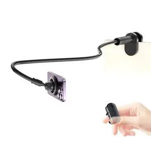 Magnetic Phone Holder for Bed Laying Down with Scrolling Ring Remote Page Turner, Bedside Gooseneck Phone Stand for iPhone Reading, Flexible Mount with Clicker for iPhone/Tiktok/Short Video Magnetic Phone Holder for Bed Laying Down with Scrolling Ring Remote Page Turner, Bedside Gooseneck Phone Stand for iPhone Reading, Flexible Mount with Clicker for iPhone/Tiktok/Short Video