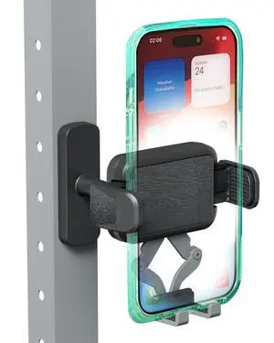 Magnetic Phone Holder for Gym | Magnet Gym Phone Mount with Quick Release Clamp for Android & iPhone | Compatible with 47.1 Phones & Thick Cases | Gym Accessories for Men & Women