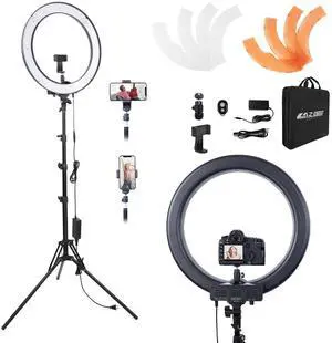 Ring Light Kit 18 "/ 45cm 55W 5500k dimmable LED Light, 70inch Foldable Stand, Phone Clip, Short Video, Studio Video Photography Lighting, Spot LightsSelfie and Live Streaming Available