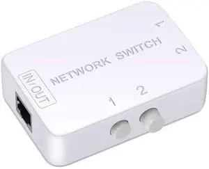 2 Ports Network Switch Splitter Selector RJ45 Network Switch 2x1 Ethernet RJ45 Network 2-in 1-Out or 1-in 2-Out 100M/500M 2 Ports Network Switch Splitter Selector RJ45 Network Switch 2x1 Ethernet RJ45 Network 2-in 1-Out or 1-in 2-Out 100M/500M