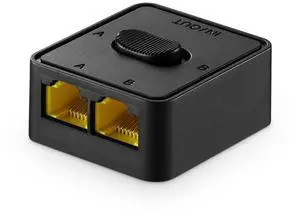 10 Gigabit Network Switcher, 10G/5G/2.5G/1000M/100Mbps, Passive Ethernet Selector, in/Out to A or B Network, Bidirectional Manual Switcher, No Power Required 10 Gigabit Network Switcher, 10G/5G/2.5G/1000M/100Mbps, Passive Ethernet Selector, in/Out to A or B Network, Bidirectional Manual Switcher, No Power Required