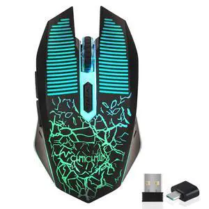 Wireless Gaming Mouse Rechargeable LED Backlit 2.4G USB Receiver 3600 DPI Cordless Portable High Performance Compatible with PC Laptop MacBook iMac PS4 PS5 Switch Xbox one x(Black)