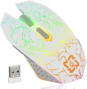 Bluetooth Mouse Wireless Gaming Mouse, 2.4G Cordless RGB Rechargeable PC Game Mouse Computer Mice for Laptop Desktop -White Bluetooth Mouse Wireless Gaming Mouse, 2.4G Cordless RGB Rechargeable PC Game Mouse Computer Mice for Laptop Desktop -White