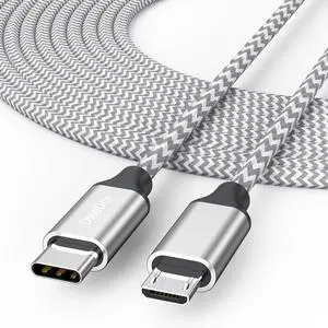 USB C to Micro USB Cable 15 ft, Micro USB Type C Cable Braided Male to Male Adapter USB-C USBC to MicroUSB Cord 4.5M for Charging & Data Transmission USB C to Micro USB Cable 15 ft, Micro USB Type C Cable Braided Male to Male Adapter USB-C USBC to MicroUSB Cord 4.5M for Charging & Data Transmission