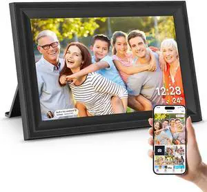 Smart Digital Picture Frame WiFi Send Photos from anywhere16GB Storage Smooth System 10.1inch 1280x800 IPS Touch Screen Digital Photo Frame Auto-Rotate Wall Mountable Photo Picture Frame Digital