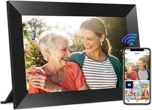 Picture Frame WiFi 10.1 Inch with 32GB Storage, Electronic Photo Frames 1280 x 800 HD IPS Touch Screen, Auto Rotate, Slideshow, Instantly Share Photos and Videos from Anywhere