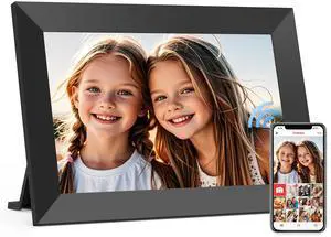 10.1 Inch WiFi Digital Picture Frame, Smart Cloud Electronic Photo Frame with HD IPS Touch Screen Slideshow 32GB Memory Auto-Rotate Wall Mount, Share Photos/Videos from Phone by Frameo App