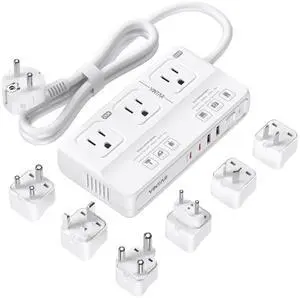 220V to 110V Voltage Converter,  2000W Universal Travel Adapter Voltage Converter US to Europe, International Step Down Transformer Power Converters Adapter Combo for EU UK JP AU in SA