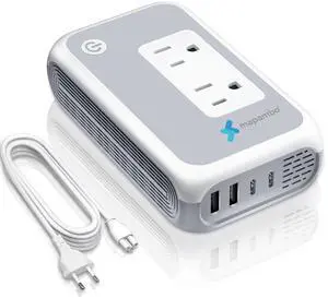 220V to 110V Voltage Converter,  250W European Converter, Step Down Voltage Converter US to Europe, Travel Converter for Curling Iron, Straightener  2 AC Sockets with 2 USB A & 2 USB C Ports