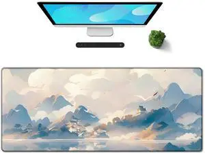 Gaming Mouse Pad XXL XL Large Long Extended Big Mousepad Non-Slip Rubber Keyboard Mouse Pad with Stitched Edges for Laptop Home Office (31.5x11.8x0.08 Inch) -Cloud Scenery Gaming Mouse Pad XXL XL Large Long Extended Big Mousepad Non-Slip Rubber Keyboard Mouse Pad with Stitched Edges for Laptop Home Office (31.5x11.8x0.08 Inch) -Cloud Scenery