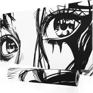 XXL Anime Eyes Gaming Mouse Pad - Manga Girl Black & White Desk Mat for Keyboard and Mouse - Non-Slip, Water-Resistant, Stitched Edges - 35.4x15.7 in (XX-Large) XXL Anime Eyes Gaming Mouse Pad - Manga Girl Black & White Desk Mat for Keyboard and Mouse - Non-Slip, Water-Resistant, Stitched Edges - 35.4x15.7 in (XX-Large)