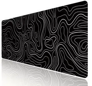 Large Gaming Mouse Pad Extended XXL(900 * 400 * 3MM) Mouse Mat Long Desk Pad with Stitched Edges for Keyboard Home Office Gaming Work Big Desk Pad,Black Topographic Large Gaming Mouse Pad Extended XXL(900 * 400 * 3MM) Mouse Mat Long Desk Pad with Stitched Edges for Keyboard Home Office Gaming Work Big Desk Pad,Black Topographic