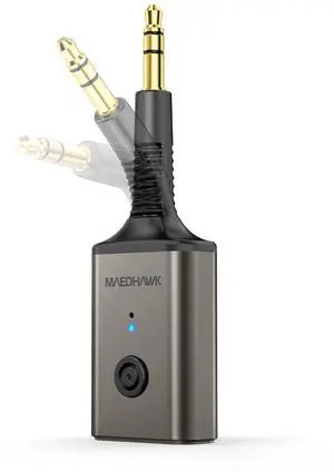 Portable Bluetooth 5.3 Wireless Audio Receiver, Rotatable 3.5mm Adapter for Car Home Stereo Speaker Wired Headphones, Hands-Free Calls